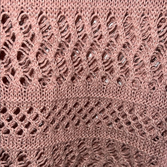 Dusty Pink gold sparkles Crochet Sweater - Picture 4 of 5